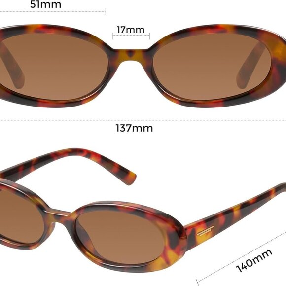 Retro Tiny Oval Sunglasses for Women with Small Face Narrow Style - Picture 6 of 7